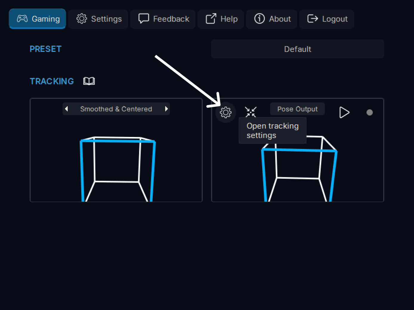 Open Tracking Settings